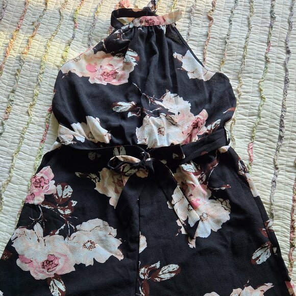 Floral Halter Romper - Picture 1 of 5